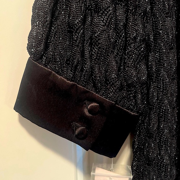 Women’s Cocktail Little Black Dress - Black with Silver Threading - Picture 3 of 7